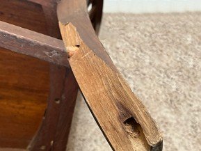 Chair leg fix A challenging fix given the angles involved in this 1916 chair leg